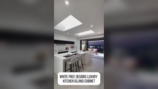 Ilha de cozinha de luxo com design livre branco
