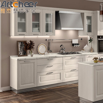 comprar Armário de cozinha de melamina de madeira maciça Design italiano para casas modernas fabricação em linha