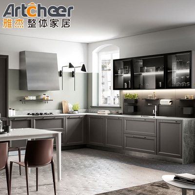 comprar Mobiliário Armazém de cozinha de madeira maciça Design modular com armazém de parede modelo fabricação em linha