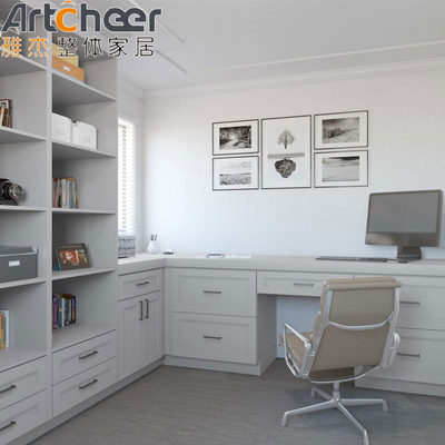 comprar Armários de cozinha modernos de shaker branco com borda de balcão laminada fabricação em linha