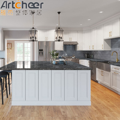 comprar Armários de cozinha de estilo Shaker de tamanho personalizado com madeira maciça do Vietnã fabricação em linha