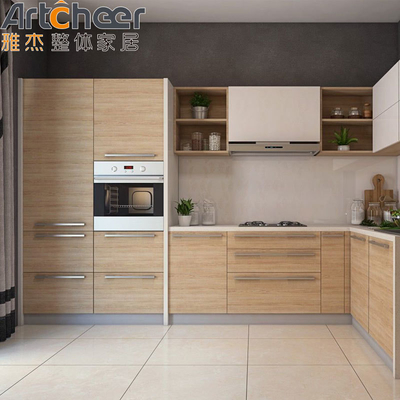 comprar Armários de cozinha de madeira maciça personalizados de estilo minimalista com balcão de acrílico puro fabricação em linha