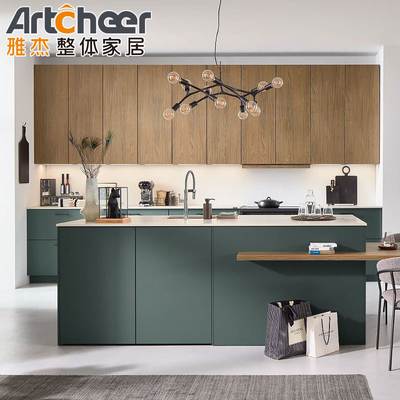 comprar Design Painel de porta de madeira maciça Armários de cozinha com balcão laminado Half Bullnose fabricação em linha