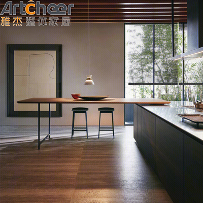 comprar Base Manutenção de gabinete de cozinha personalizado com banco preto e drawer slide fabricação em linha