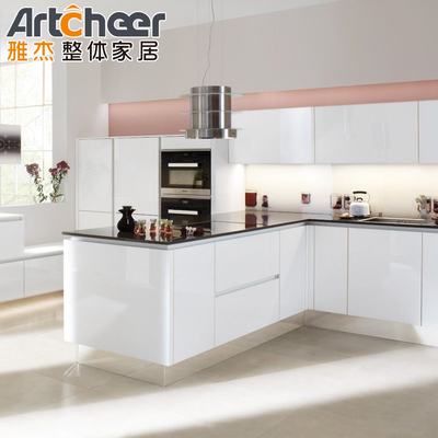 comprar Armários de cozinha de madeira contraplacada de luxo com porta oculta Set de ilha de madeira contraplacada e função fabricação em linha