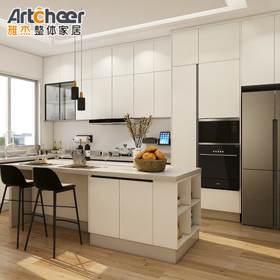 comprar Mãos e botões de móveis de cor branca para design de armários de cozinha modernos em compensado fabricação em linha