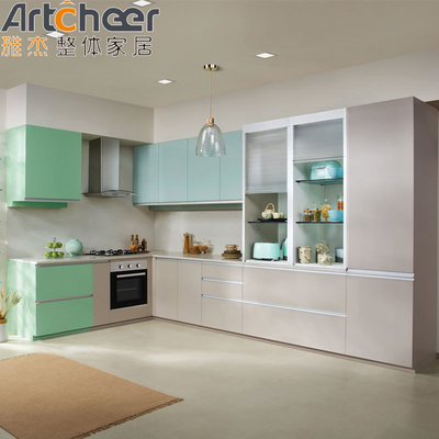 comprar Armários de cozinha modulares com borda de balcão laminada em branco australiano fabricação em linha