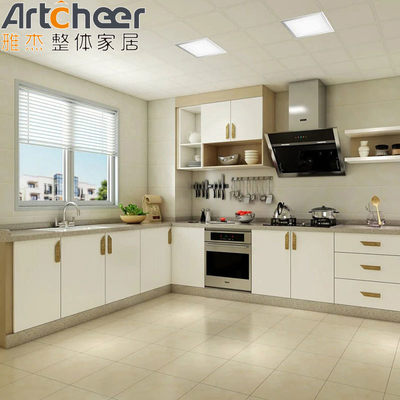 comprar Gabinete de cozinha com ilha ajustável em preto e branco Sunmica Design fabricação em linha