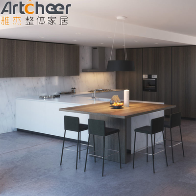 comprar Portas de vidro branco Tratamento de superfície de laca Armários de cozinha modulares para projeto de projeto fabricação em linha