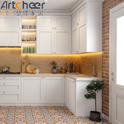 comprar Melhores armários de cozinha modernos e elegantes com material de porta de compensado e design de luxo fabricação em linha
