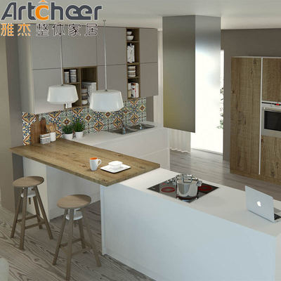 comprar Tamanho personalizado Mobiliário de cozinha de estilo europeu em compensado com armário modular fabricação em linha