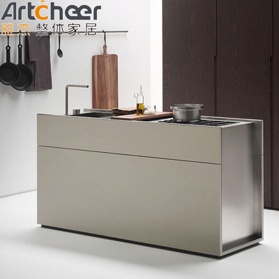 comprar Armários de cozinha de quarto pequeno com cor personalizada e armário de ilha em design moderno fabricação em linha