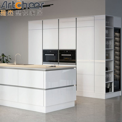 comprar Armazenamento de cozinha com design moderno e material de madeira compensada grau E1 fabricação em linha