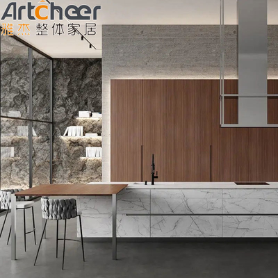 comprar Porta modular do armário de cozinha acrílico com moldura de alumínio e tabuleiro de pedra sinterizada fabricação em linha