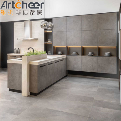 comprar Armário de cozinha italiano moderno com bancada de aço inoxidável e design modular fabricação em linha