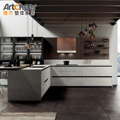 comprar Armazém de armazenamento de cozinha prateleira com porta e parede armário E1 grau laminado Ogee Edge fabricação em linha