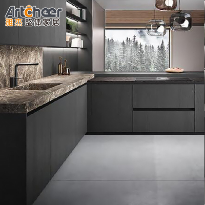 comprar Armário de cozinha RTA Completo de nozes Estilo europeu Luxury Black Wood Designs EUA Itália fabricação em linha
