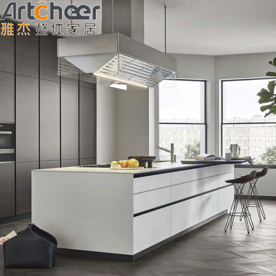 comprar Armário Cozinha Armário Perfil de alumínio Mobiliário de design moderno com material HPL de grau E0 fabricação em linha