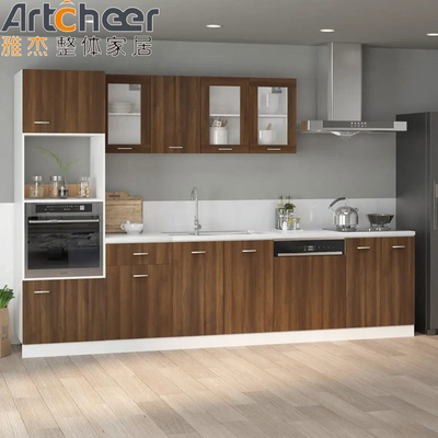 comprar Armários de cozinha de placas de partículas em estilo industrial com balcão de quartzo artificial fabricação em linha