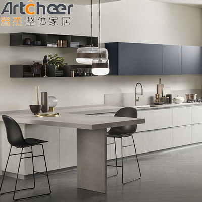 comprar Design de cozinha de armário sem mãos com mesa de jantar e acessórios de torneira na Austrália fabricação em linha