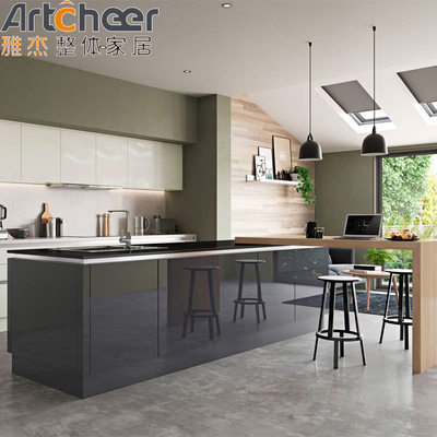 comprar Despensa de cozinha modular de luxo com design simples e acabamento de laca 2pac de alto brilho fabricação em linha