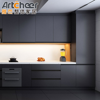 comprar Armário de cozinha moderno de MDF com dobradiças ocultas e armazenamento inteligente fabricação em linha
