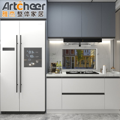 comprar Apartamento de cozinha pequena porta de gabinete de cozinha de melamina com estilo de design contemporâneo fabricação em linha