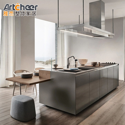 comprar Armário de cozinha com Custom Sinterizado Pedra Mármore Matte Melamina Cinza Escura Cor Negra fabricação em linha