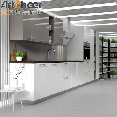comprar Smart Luxury Style Mobiliário Set Ilha Branca Melamina Modular Laca Gabinete de Cozinha fabricação em linha