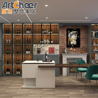 comprar Armários de cozinha de estilo americano com design de balanço sólido e alça de aço inoxidável fabricação em linha