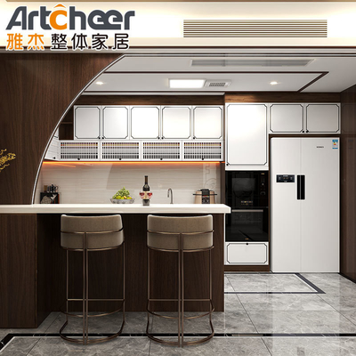 comprar Armário de cozinha italiano de cor personalizada com acabamento moderno e laca branca fabricação em linha
