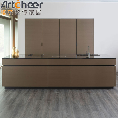 comprar Armazém de cozinha de PVC com design modular com tamanho personalizado Quartz Stone Top fabricação em linha