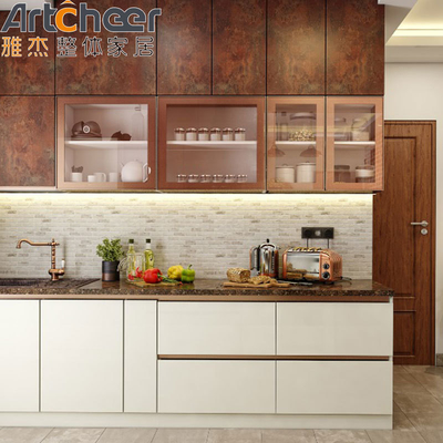 comprar Armários de cozinha de estilo americano com design contemporâneo e construção de madeira sólida fabricação em linha