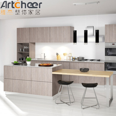 comprar Modulação de prateleira aberta Material de porta de contraplacado Armário de cozinha Mobiliário para hotéis Apartamentos fabricação em linha