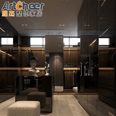 comprar Mobiliário de quarto de madeira de design moderno com porta de vidro e armários fabricação em linha