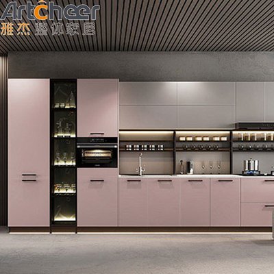 comprar Cozinha de acabamento de laca elegante com Península em forma de L moderna e característica de fechamento suave fabricação em linha