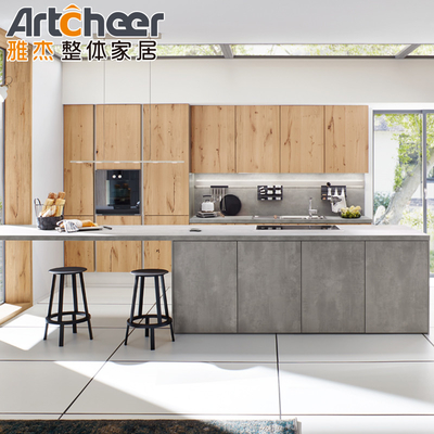 comprar Armários de cozinha de artesãos Móveis com carcaça de madeira compensada e acabamento laminado com verniz fabricação em linha