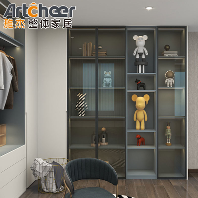 qualidade  Customized Wooden Clothes Hinge Door Wardrobe with LED Closet Modern Bedroom fábrica