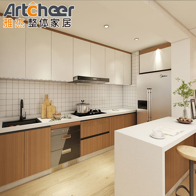 comprar Melhore a sua cozinha com o conjunto de armários de cozinha acrílico de balcão laminado Bullnose fabricação em linha