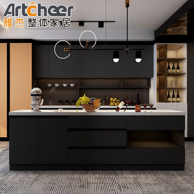 comprar Armário de cozinha acrílico moderno com armário de ilha para a África do Sul Villa estilo aberto fabricação em linha