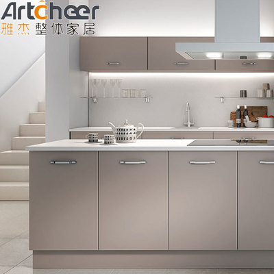 comprar Armário de cozinha branco brilhante com balcão laminado Bullnose fabricação em linha