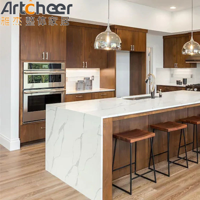 comprar Armários de base Armário de cozinha clássico de estilo moderno com acabamento de chapa de madeira maciça fabricação em linha