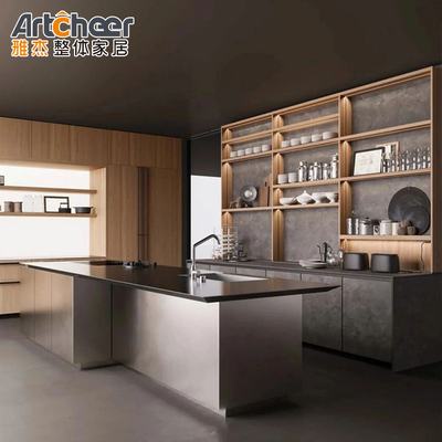 comprar Armários de cozinha compostos modernos com ilha e design tradicional completo fabricação em linha