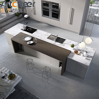 comprar Armário de cozinha moderno de design italiano em revestimento de madeira contraplacada e acabamento de laca fabricação em linha
