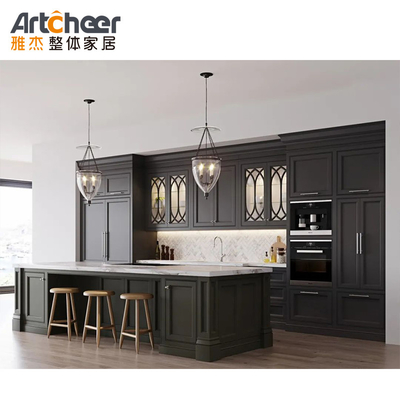 comprar Armário de cozinha de design contemporâneo com prateleiras ecológicas de material de grau E1 fabricação em linha