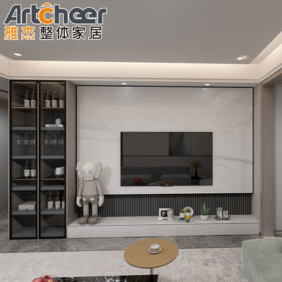 comprar Dimensão personalizada Design moderno 85 polegadas de madeira TV Stand unidade de parede para móveis de sala de estar fabricação em linha