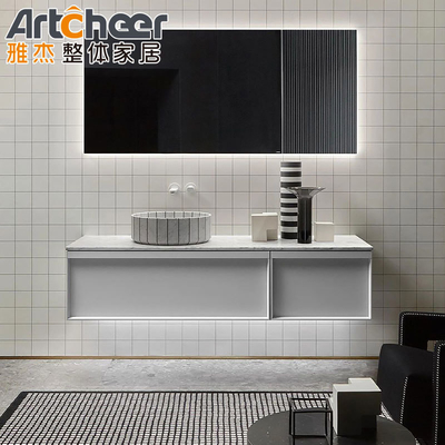 comprar Banheiro Vanity Set 42 polegadas Modern Single Sink Sala de estar Armário Flutuante Montado na Parede fabricação em linha