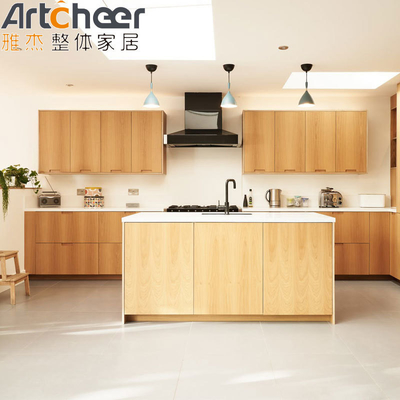Modular Vietnã PET Superfície de acabamento de gabinete de cozinha personalizado Material MDF para a simplicidade europeia