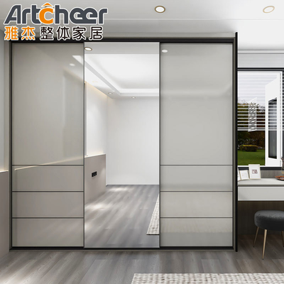 Mobiliário de quarto contemporâneo espelhado guarda-roupa de parede mesa de vestir em estilo moderno