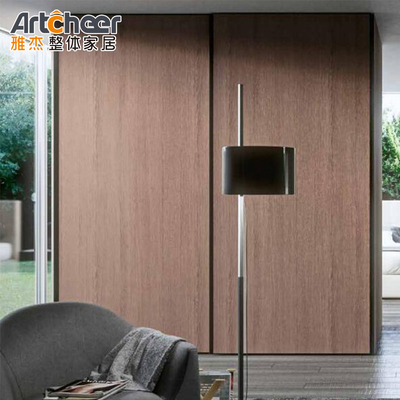 Não Dobrado Sensor Moderno Deslizante Porta de Madeira Deslizante Guarda-Roupa de Vidro Para Mobiliário de Quarto